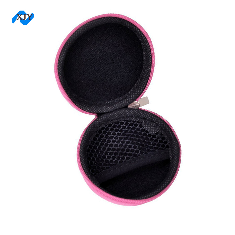 Earbud Case Mini Earphone Case EVA Hard Protective Carrying Case Travel Portable Storage Bag for Earphones Earbuds and Mini Items(Black+Red)